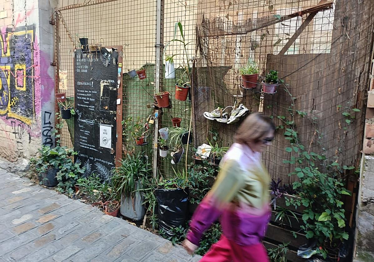 El Callejón del Señor mantiene este huerto-jardín para dar color a la calle.