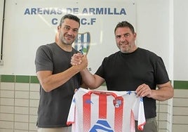 Jorge Molina y Fermín Criado, presidente del Arenas.