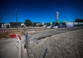 Parte donde se corta el vial ciclopeatonal.