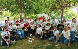Participantes en la marcha que ha tenido lugar en el Bulevar.