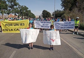 Participantes en la protesta en bicicleta organizada en la Cañada.