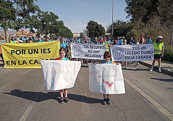 Participantes en la protesta en bicicleta organizada en la Cañada.