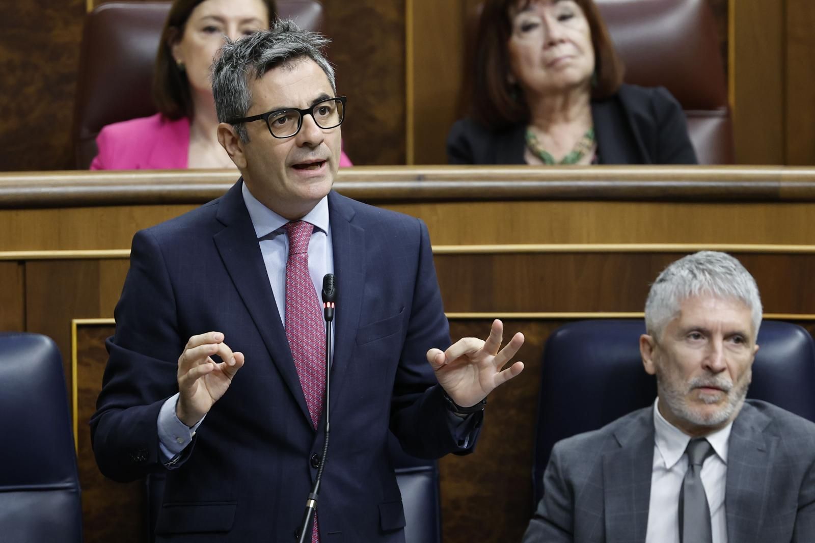 El ministro de Justicia, Felix Bolaños, en el Congreso de los Diputados.