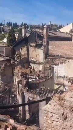 Así ha quedado la casa okupada junto a Plaza Nueva tras el incendio