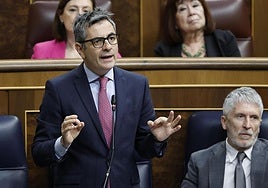 El ministro de Justicia, Felix Bolaños, en el Congreso de los Diputados.