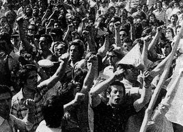 Asistentes al 5 a las 5, en 1976.