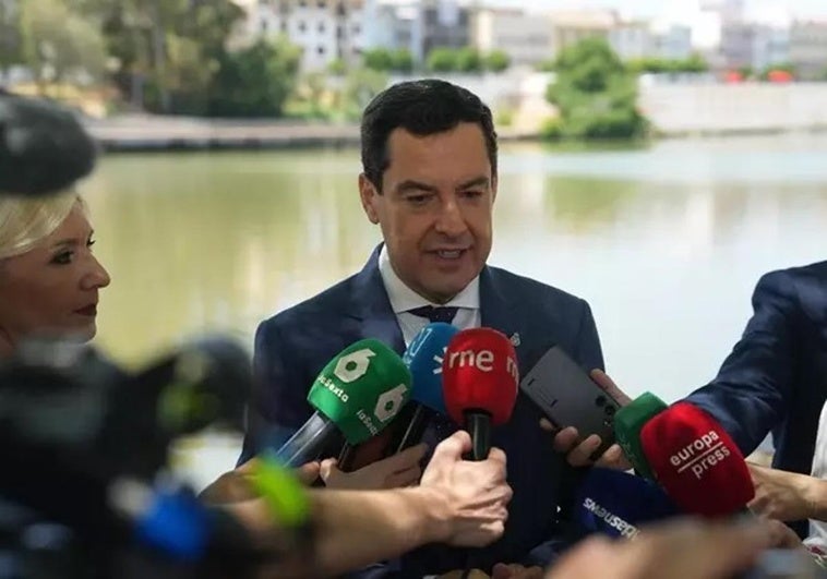 El presidente de la Junta de Andalucía, Juanma Moreno, este jueves en Sevilla