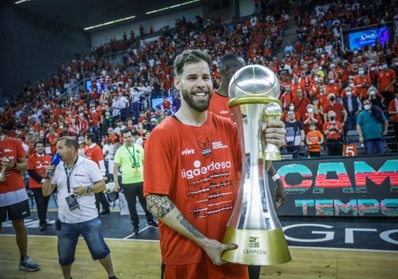 Christian Díaz, cuando quedó campeón de la LEB Oro con el Covirán y subió a la Liga Endesa.