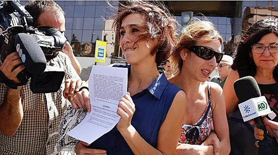 Juana Rivas, a su salida de los juzgados de Granada