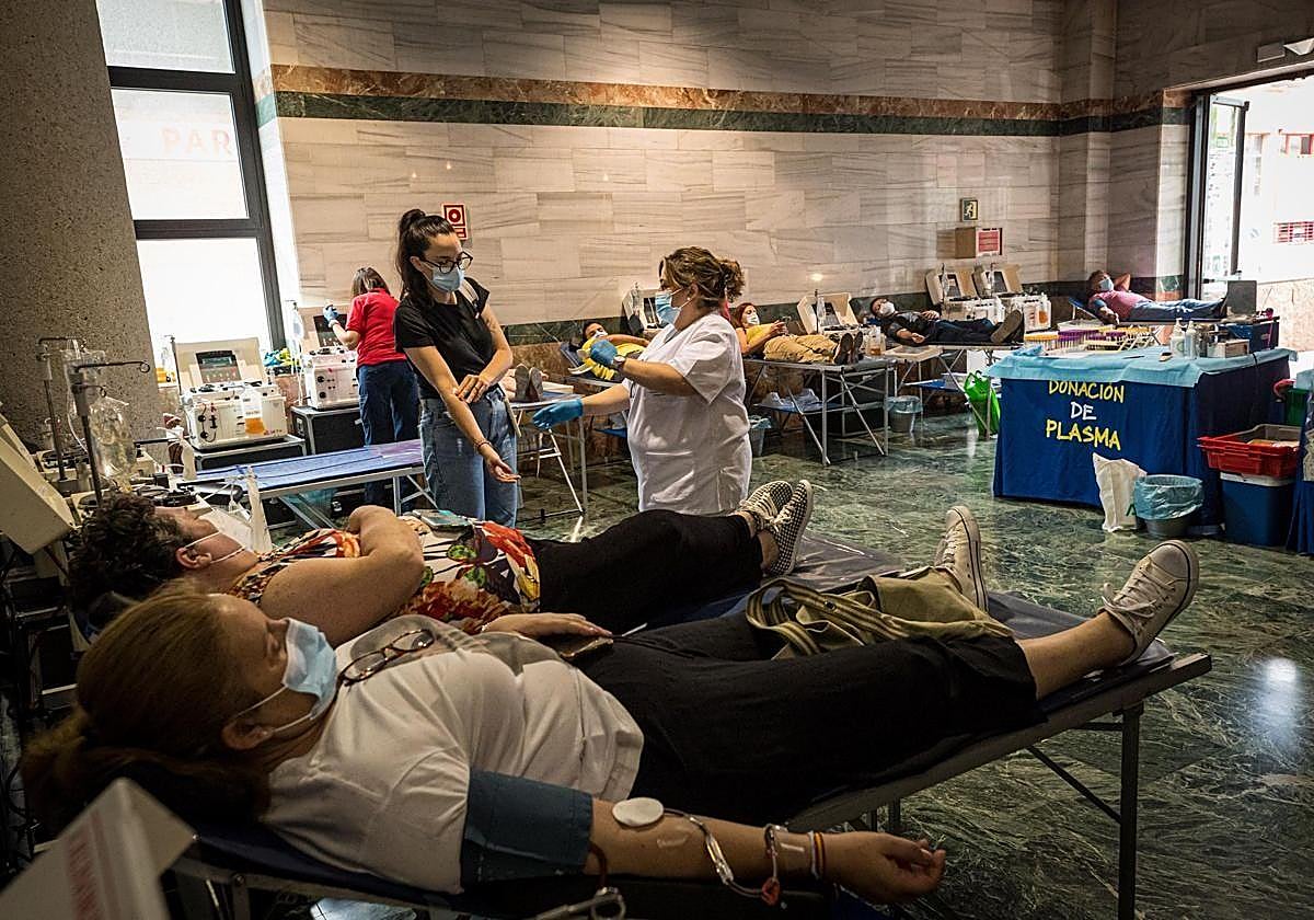 Imagen de archivo de una jornada de donación organizada por el Centro de Transfusión en el Palacio de Congresos.