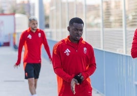 Gael Joel, en un entrenamiento con el primer equipo.