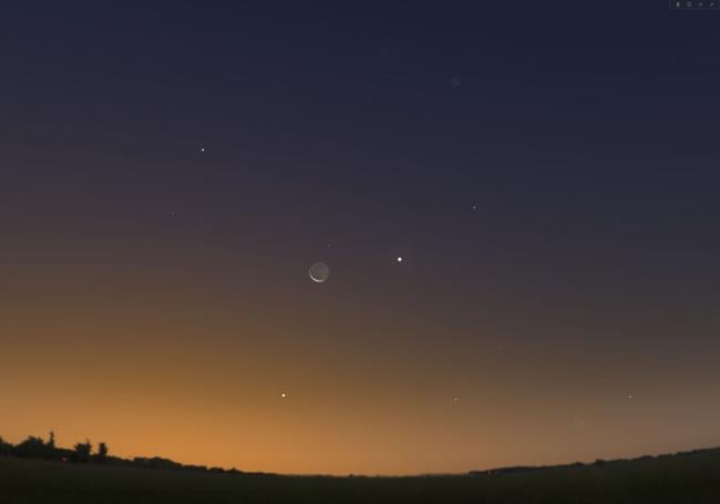 Captura de pantalla del programa Stellarium