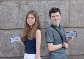 Martina González y Fernando Rubio muestran sus notas.