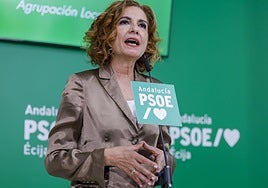 María Jesús Montero, en un acto con la militancia en la localidad sevillana de Écija