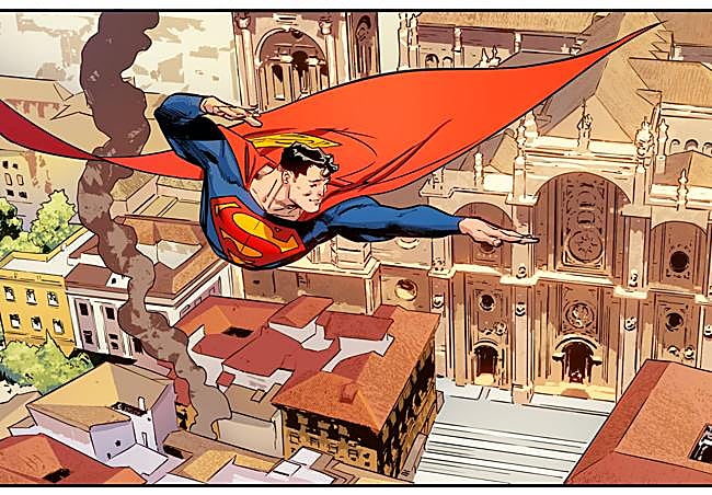 Superman, sobre la Catedral de Granada.