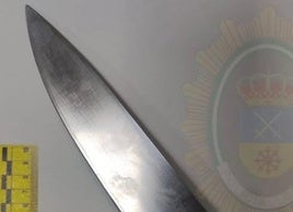 Cuchillo que portaba el vecino de Granada.