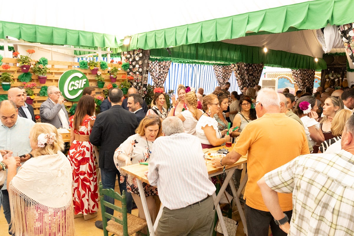 Ambiente en una de las casetas este lunes.