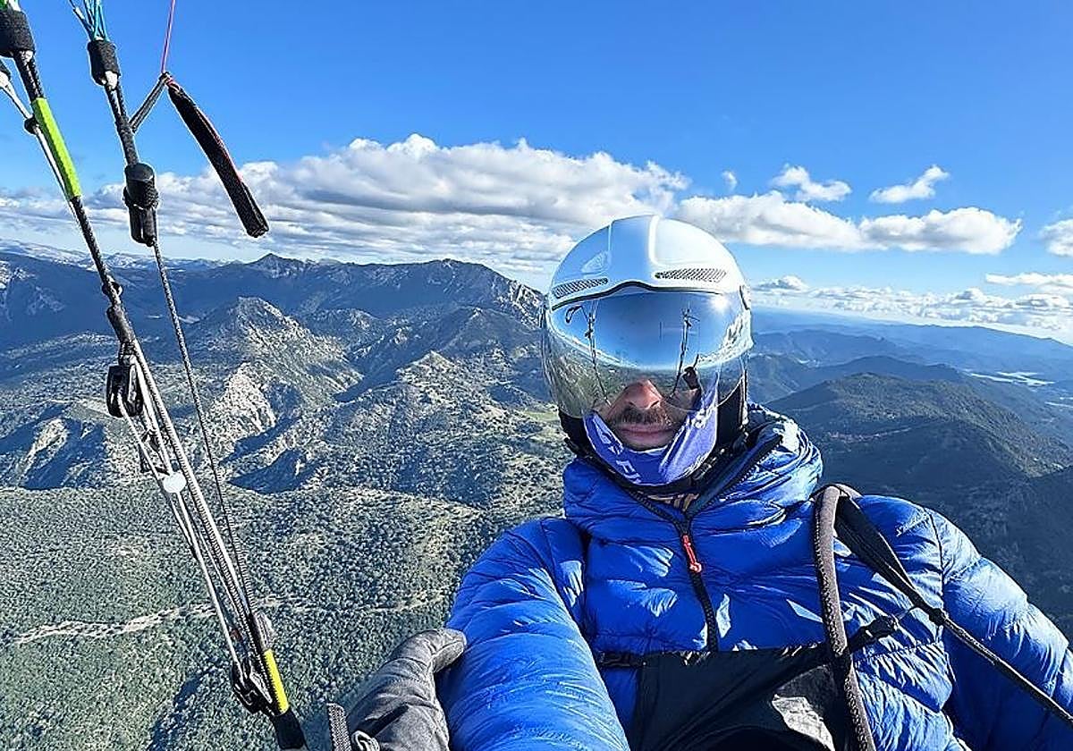 Marcelo Sánchez se hace una autofoto en pleno vuelo.
