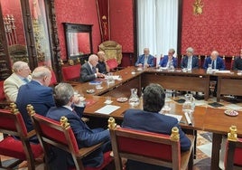 Los presidentes de las hermandades, en el Ayuntamiento de Granada.