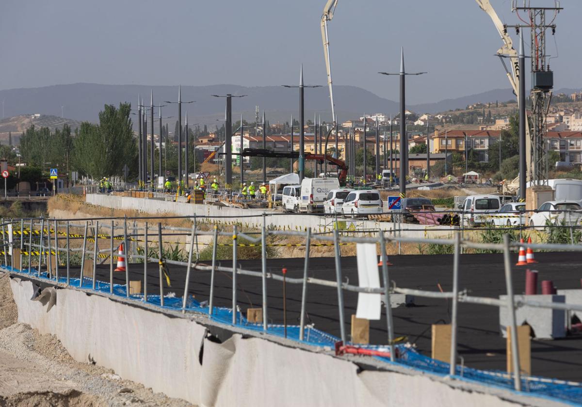 Obras del metro a la altura de La Gloria.