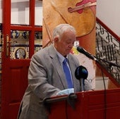 Nicolás Navarro en una de sus intervenciones como presidente de la asociación Amigos de Ramón Portillo.