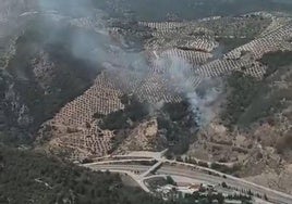 Imagen aérea del incendio.