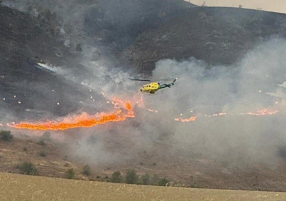 Vista aérea del incendio.