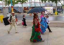 El ferial tras las lluvias del viernes.
