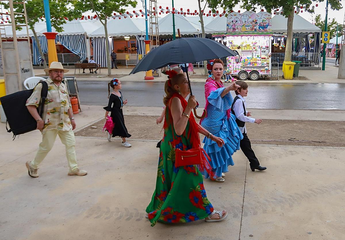 El ferial tras las lluvias del viernes.