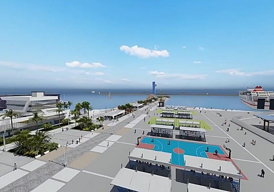 Así quedará Almería unida al puerto: conciertos, deporte, chiringuitos, miradores y zonas de paseo