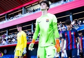 Astralaga, en un partido con el Barça Atlètic.