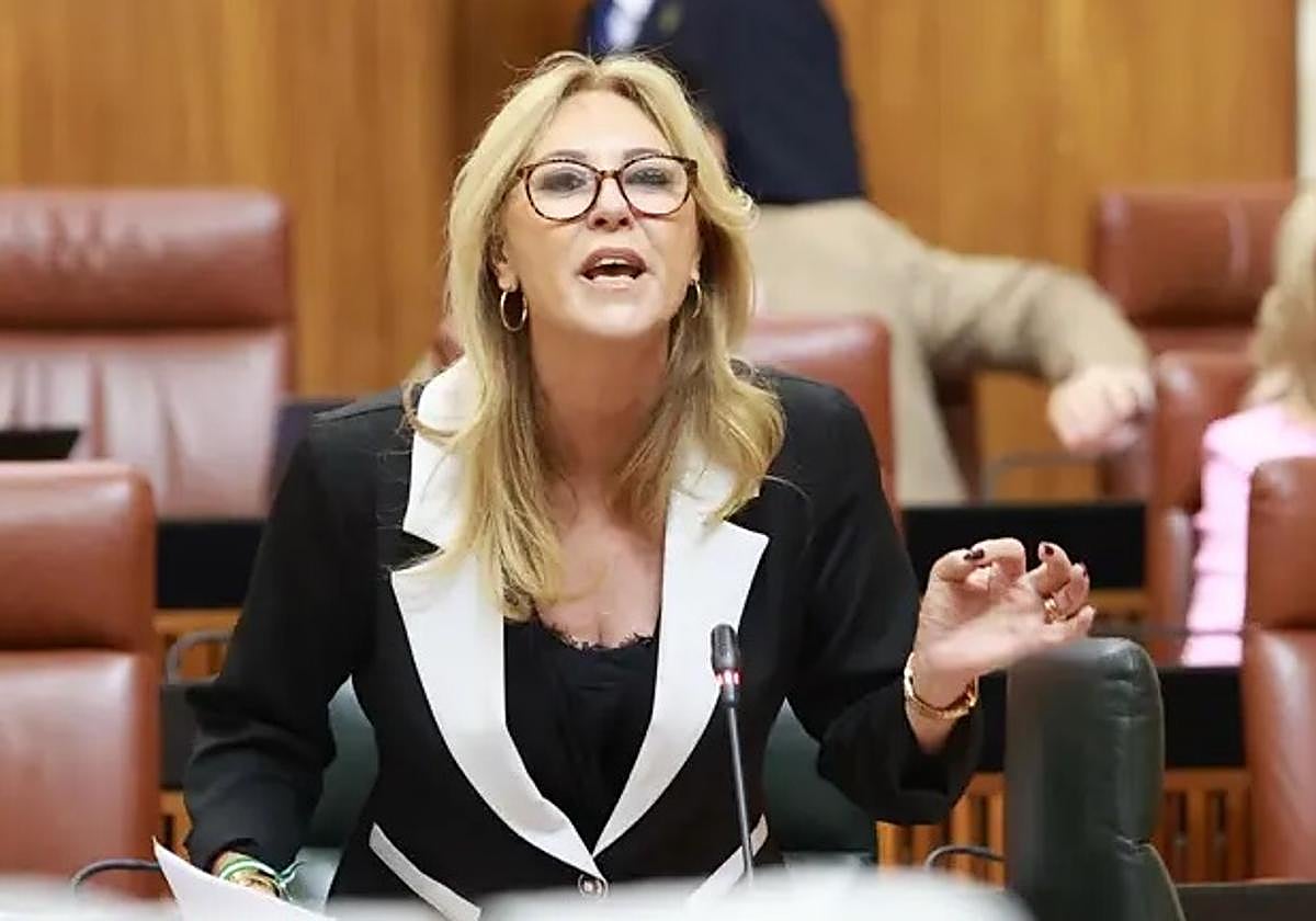 La consejera de Economía y portavoz del Gobierno andaluz, Carolina España, este jueves en el Pleno del Parlamento.