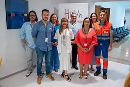 La directora gerente, a la derecha, junto a los organizadores del curso