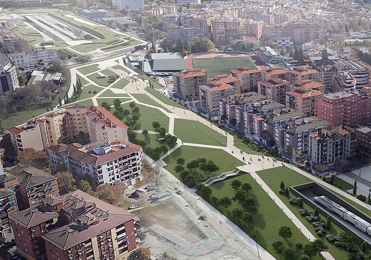 Vista general de la zona en la que se enmarcará el futuro jardín panorámico de Camino de Ronda en la propuesta del Ministerio de Transportes.