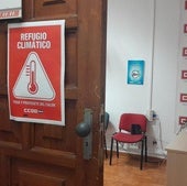 Refugio climático que se ofrece en la sede de Comisiones Obreras, en la calle Castilla.