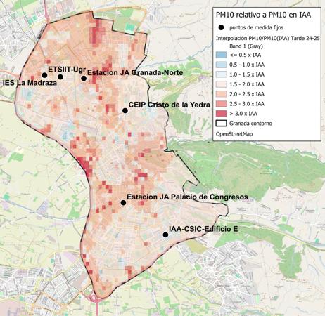 Mapa provisional de contaminación.