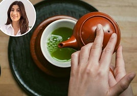Una taza de té matcha.