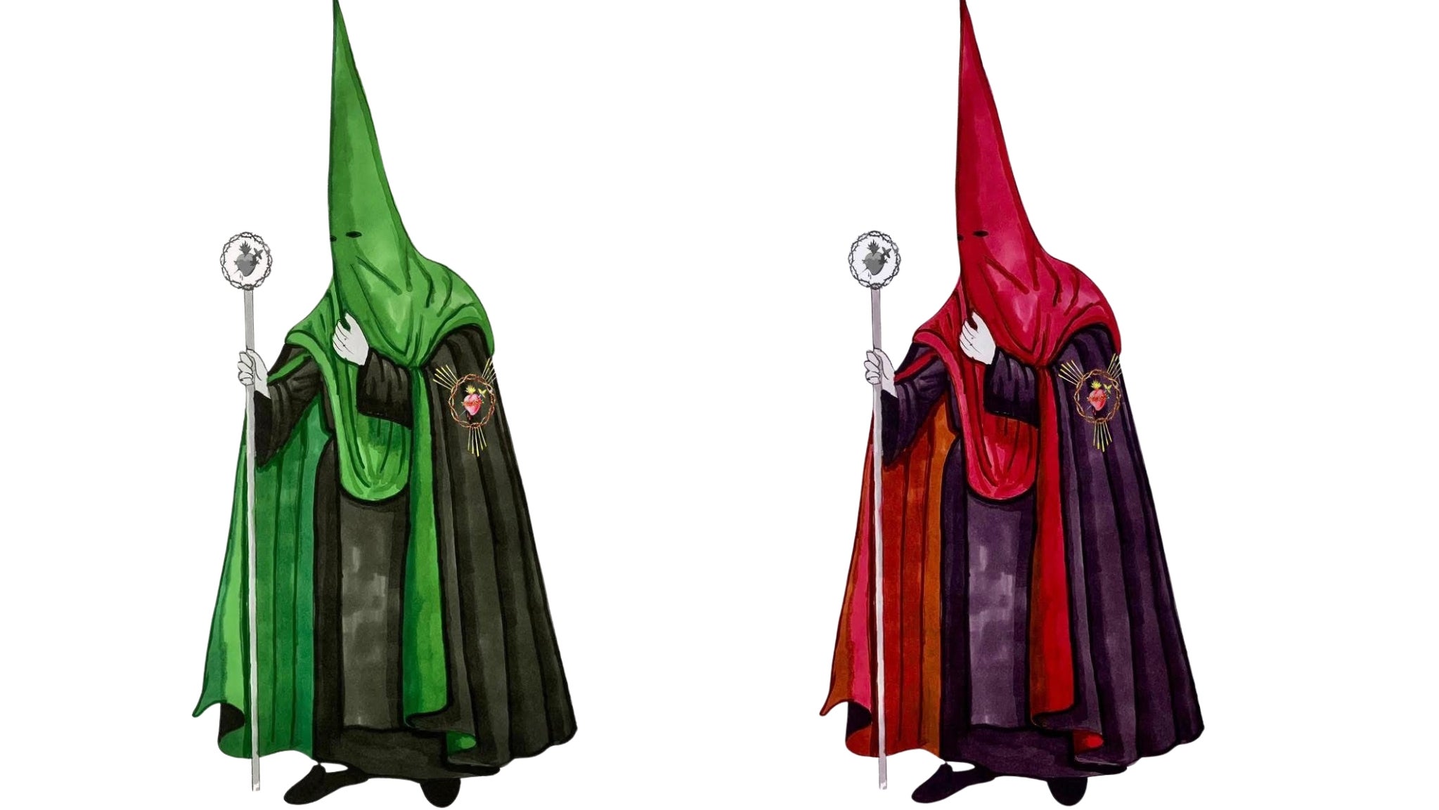 Diseño de los hábitos nazarenos realizado por el granadino Álvaro Abril