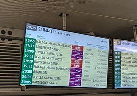 Información en las pantallas de Atocha en la tarde de este martes