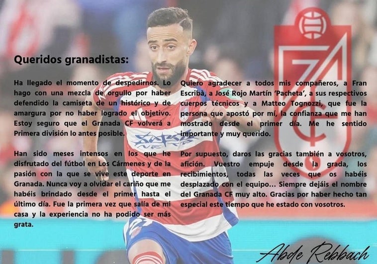 Rebbach se despide del Granada CF
