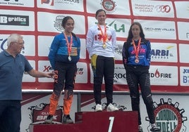 Leire, en lo alto del podio.