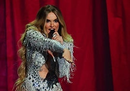 La cantante sevillana Melody en una actuación.