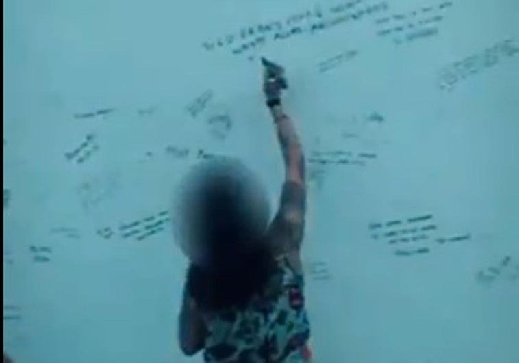 Sorprenden a una mujer de 43 años realizando pintadas en una zona protegida del Mirador de San Nicolás