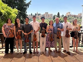 Los músicos, en el Carmen de la Victoria.