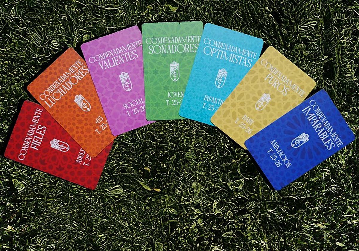 Los siete tipos diferentes de abonos para esta temporada.