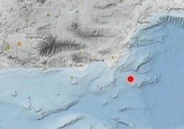 Punto en el que se ha producido el terremoto.