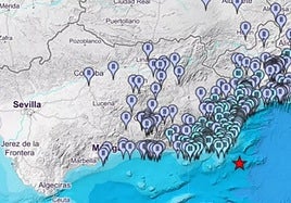 Mapa de municipios en los que se ha sentido el seísmo.