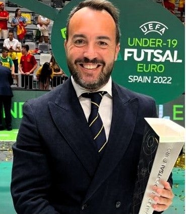Francisco Javier Mañas en la Euro UEFA Sub 19 de fútbol sala.