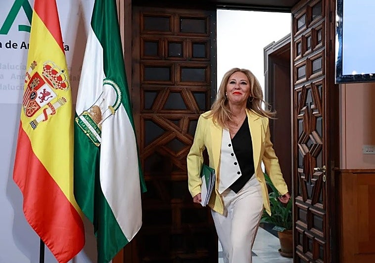 Carolina España, este miércoles tras el Consejo de Gobierno.