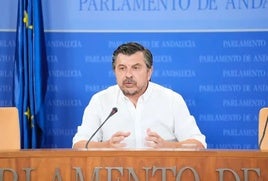 El portavoz del PP-A en el Parlamento andaluz, Toni Martín, este miércoles